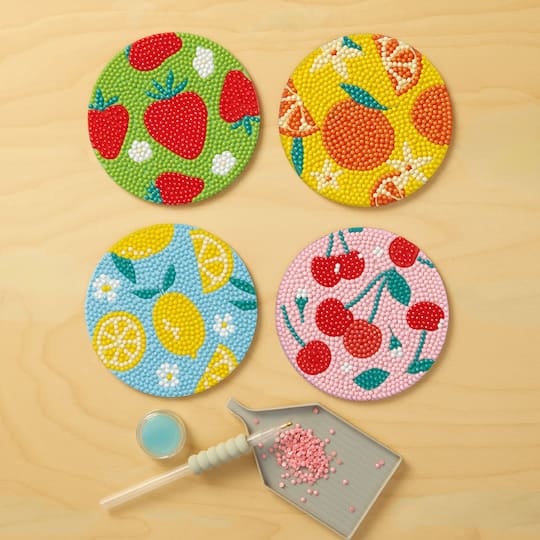 4" Summer Fruit Diamond Art Coaster Kit by Make Market®